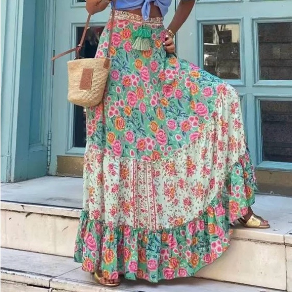 Boutique Wholesale Floral Boho Maxi Skirt
